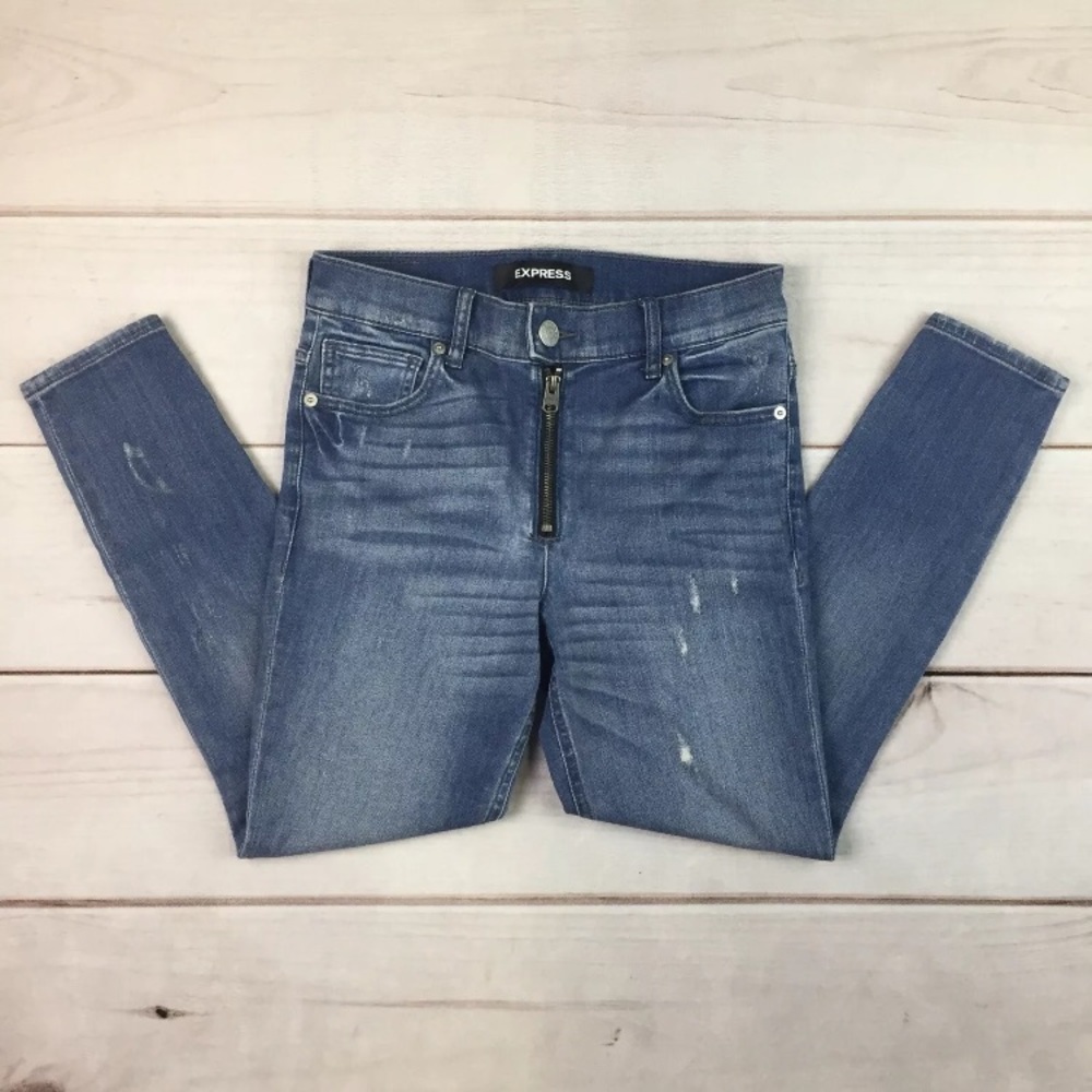 Express Stretch Performance Ankle Distressed Jeans - image 2